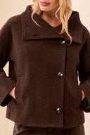 Tribal Ladies Saddle Brown Lofty Chic Funnel Neck Jacket