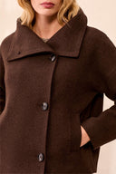 Tribal Ladies Saddle Brown Lofty Chic Funnel Neck Jacket