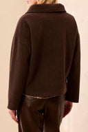 Tribal Ladies Saddle Brown Lofty Chic Funnel Neck Jacket