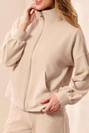 Tribal Ladies SandDune Mock Neck Zip Cardigan w/Pockets