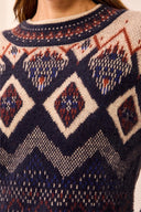 Tribal Ladies Sapphire Mock Neck Sweater