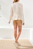 Tribal Ladies Sesame LS Blouse w/Smocking