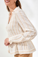 Tribal Ladies Sesame LS Blouse w/Smocking