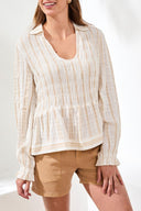 Tribal Ladies Sesame LS Blouse w/Smocking