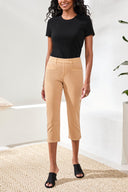 Tribal Ladies Sesame Pull-On Capri w/Topstitch Detail