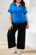 Tribal Ladies Size Inclusive Turkish Sea TechnoLux Mock Neck w/Zip
