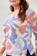 Tribal Ladies Sky 3/4 Sleeve Crewneck Top