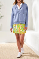 Tribal Ladies TechnoLux Dust Blue Zip Up Cardigan w/Hood