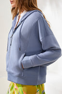 Tribal Ladies TechnoLux Dust Blue Zip Up Cardigan w/Hood