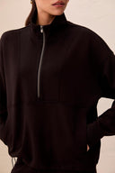 Tribal Ladies Technolux Black Mock Neck Top w/Zipper