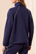 Tribal Ladies Techonolux Jet Blue Raglan Popover Sweater w/Zipper