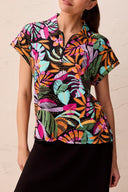 Tribal Ladies Tropical Dolman Polo Top