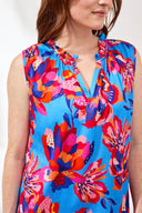 Tribal Ladies Turkish Sea Sleeveless Blouse w/Neck Frill