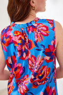 Tribal Ladies Turkish Sea Sleeveless Blouse w/Neck Frill