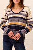 Tribal Ladies U-Neck Sapphire Sweater