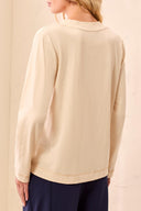 Tribal Ladies V-Neck Moonstone LS Top