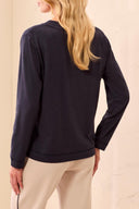 Tribal Ladies V-Neck Sapphire LS Top