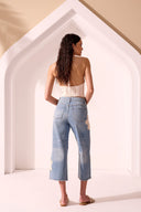 Tribal Ladies XIX Palms Keys Waters Audrey Wide Crop Jeans w/Crochet Applique