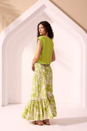 Tribal Ladies XIX Palms Martini Boatneck Cap Sleeve Soft Linen Top