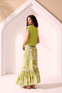Tribal Ladies XIX Palms Martini Boatneck Cap Sleeve Soft Linen Top