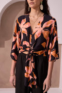 Tribal XIX Palms Ladies Hamptons Kimono Top w/Front Tie