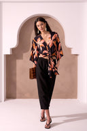 Tribal XIX Palms Ladies Hamptons Kimono Top w/Front Tie