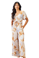 Tribal XIX Palms Ladies Cayman Flowry Drawstring Wide Leg Pant