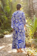 Tribal XIX Palms Lanai Long Flowy Kimono Top w/Front Tie