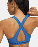 Under Amour Ladies Crossback Mid Aegean Blue/Blackout Navy Sports Bra