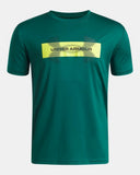 Under Armour Boys Tech Graphic Campus Ivy/Green Citrine/Black Tshirt