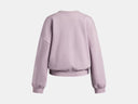 Under Armour Girls Rival Fleece Oversized Mauve Pink/White Crewneck Sweater