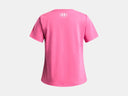 Under Armour Girls Rival Shimmer Pink Frenzy/White Tshirt