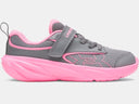 Under Armour Girls Surge 5 AC Titan Grey/Pink Frenzy Running Shoe