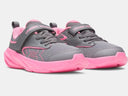 Under Armour Girls Surge 5 AC Titan Grey/Pink Frenzy Running Shoe