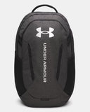 Under Armour Hustle 6.0 Black Full Heather/Black/Metallic Silver Backpack