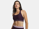 Under Armour Ladies Crossback Mid Purple Echo/Mauve Pink Sports Bra