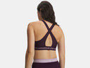 Under Armour Ladies Crossback Mid Purple Echo/Mauve Pink Sports Bra