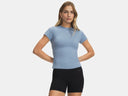 Under Armour Ladies Motion Fitted Blue Wind/Blue Fog Shirt