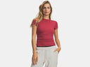 Under Armour Ladies Motion Fitted Claret/Ox Blood Shirt