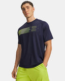 Under Armour Men's Tech Graphic Midnight Navy/Green Citrine Tshirt