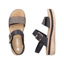 Rieker Ladies Black Regina Sandal