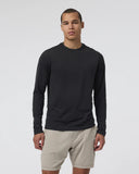 Vuori Mens Black Heather LS Ponto Performance Tshirt