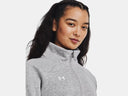 Under Armour Ladies Mod Grey Rival Fleece Half Zip Hoodie