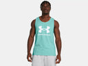 Under Armour Mens Radial Turquoise Sportstyle Logo Tank