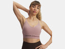 Under Armour Ladies Tourmaline Pink Vanish Seamless Low Bra