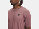 Under Armour Mens Maroon Mist Project Rock Simple Branded SS Tshirt