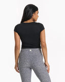 Vuori Ladies Black Heather Halo Performance Crop