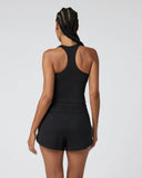 Vuori Ladies Black Heather Halo Performance Crop Tank