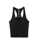 Vuori Ladies Black Heather Halo Performance Crop Tank