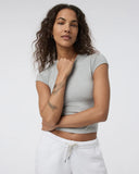 Vuori Ladies Pale Grey Heather SS Halo Baby Tshirt